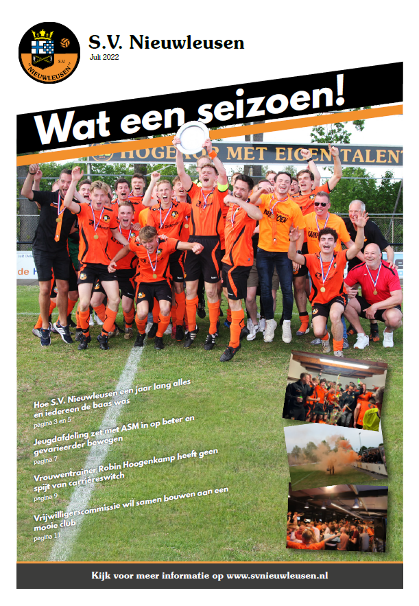 De S.V. Nieuwleusen krant is weer uitgebracht.