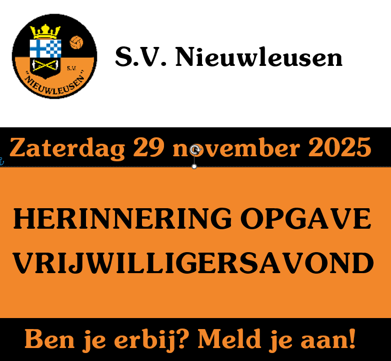 Herinnering opgave vrijwilligersavond 29 november